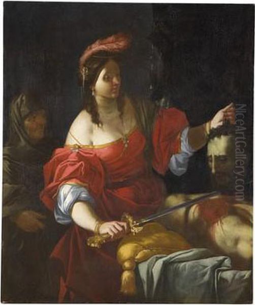 Giuditta Con La Testa Di Oloferne Oil Painting by Giulio Carpione