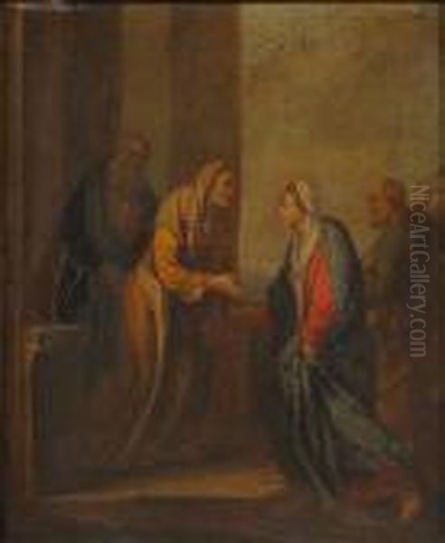 La Visitation Oil Painting by Giulio Carpione