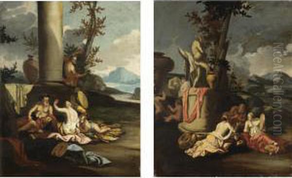 Scene Mitologiche Oil Painting by Giulio Carpione