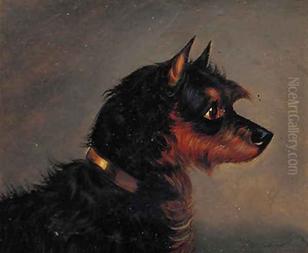 A Manchester terrier Oil Painting by Edwin Loder Of Bath