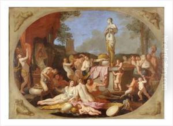 Bacchanale Oil Painting by Giulio Carpione