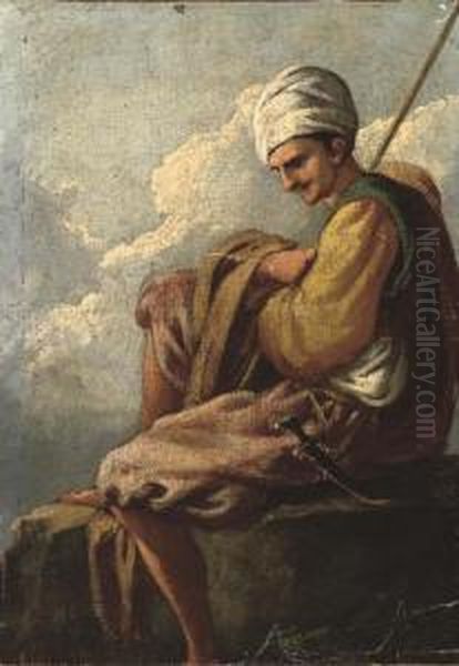 An Ottoman Oil Painting by Giulio Carpione