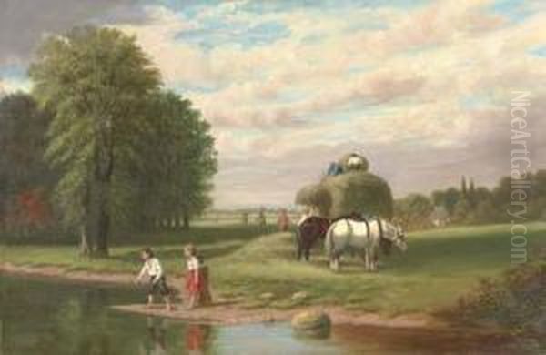 Summer In The Country Oil Painting by Samuel S. Carr