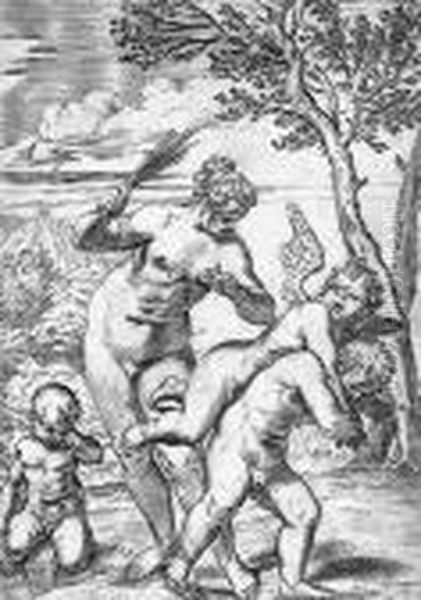 Venus Bestraft Cupido Oil Painting by Agostino Carracci