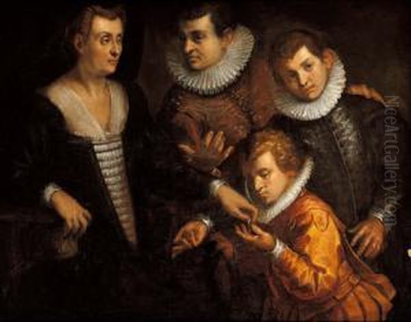 Gruppo Di Famiglia Oil Painting by Agostino Carracci