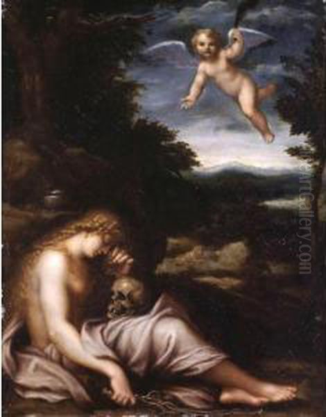 The Penitent Magdalene Oil Painting by Agostino Carracci