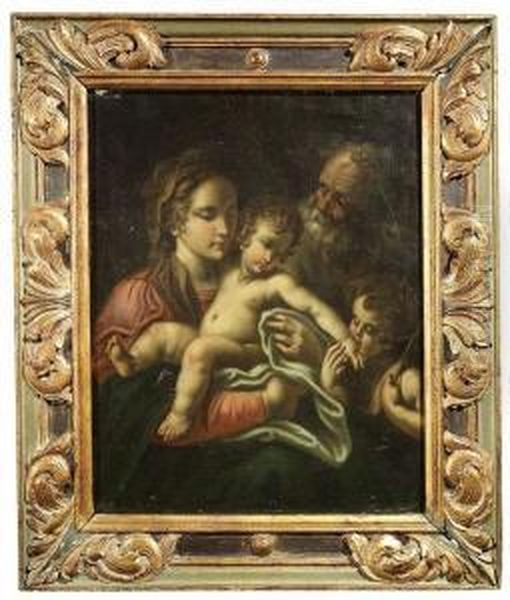 The Holy Family With The Infant Saint John Oil Painting by Lodovico Carracci