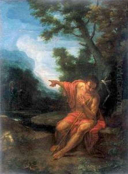 Wizja Sw. Jana Chrzciciela Oil Painting by Lodovico Carracci