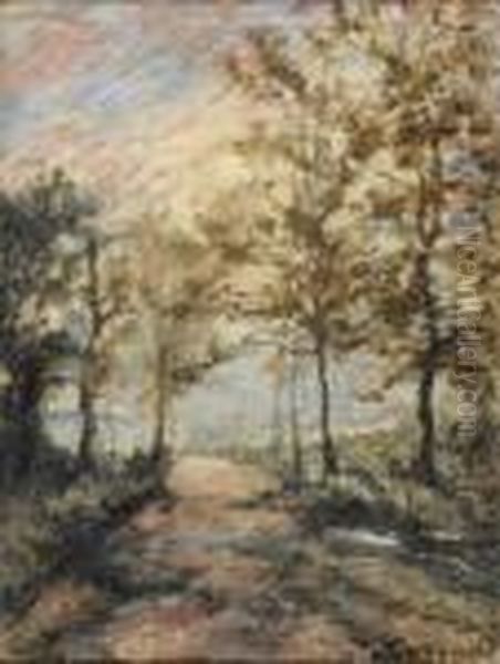 Chemin Sous Les Arbres Oil Painting by Louis Hilaire Carrand