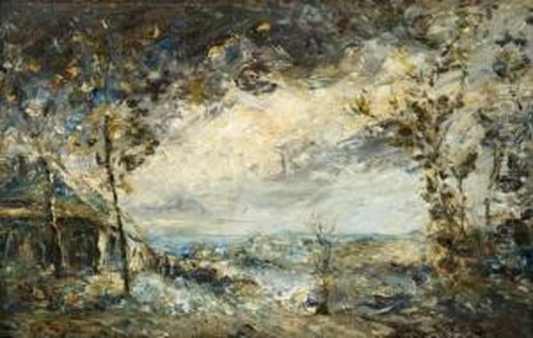 Paysage, Effet De Lumiere Oil Painting by Louis Hilaire Carrand