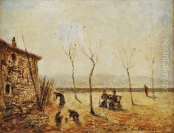 Paysage D'hiver Oil Painting by Louis Hilaire Carrand