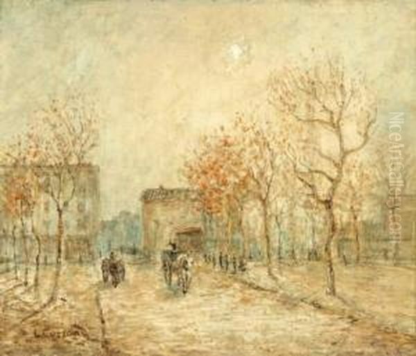 Le Quartier De Laguillotiere Oil Painting by Louis Hilaire Carrand