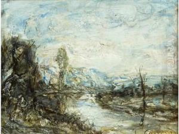 :bords De Riviere Oil Painting by Louis Hilaire Carrand