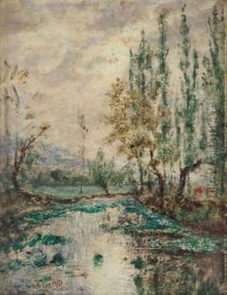 Bord De Riviere Oil Painting by Louis Hilaire Carrand