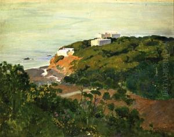 Villas Mauresques Sur La Colline Au Bord De La Mer Oil Painting by Leon Carre