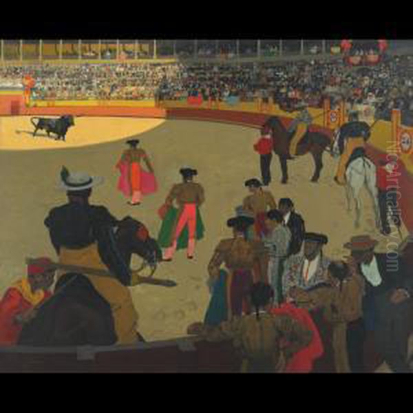 Bull Fight Oil Painting by Leon Carre