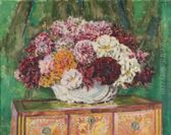 Bouquet De Fleurs Sur Une Commode by Augustin Carrera