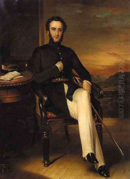 Portrait of Colonel Holland of Kingsgate Castle, Kent Oil Painting by George Duncan Beechey