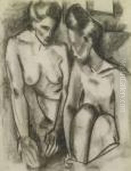 Deux Femmes Oil Painting by Georges Carrey