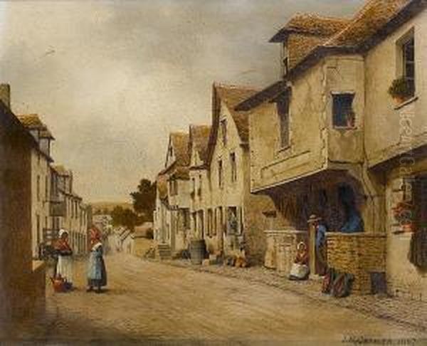 Villages In Brittany Oil Painting by John Mulcaster Carrick