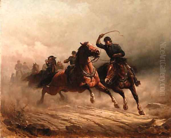 Rush to the front Oil Painting by Henry Collins Bispham