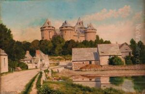 Chateau Briand, Combourg, Brittany Oil Painting by John Mulcaster Carrick