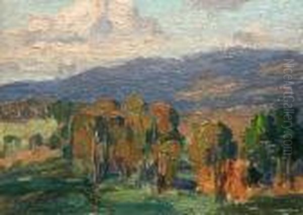 Hillside Oil Painting by Ethel Carrick-Fox