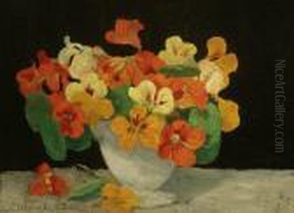 Nasturtiums Oil Painting by Ethel Carrick-Fox