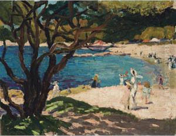 On Balmoral Beach, Sydney Oil Painting by Ethel Carrick-Fox