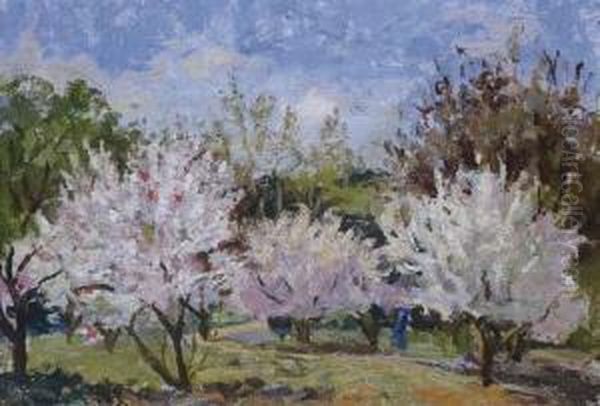 Orchard In Bloom Oil Painting by Ethel Carrick-Fox