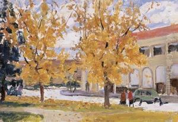 Autumn Canberra Oil Painting by Ethel Carrick-Fox