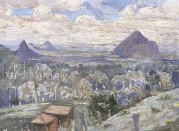 Glass House Mountains, Queensland Oil Painting by Ethel Carrick-Fox