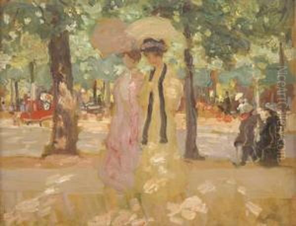 Autumn In Paris Oil Painting by Ethel Carrick-Fox