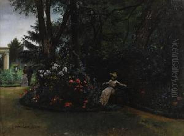 A Rest In The Garden Oil Painting by Pierre Carrier-Belleuse