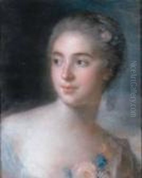 Ritratto Di Giovane Donna Oil Painting by Rosalba Carriera