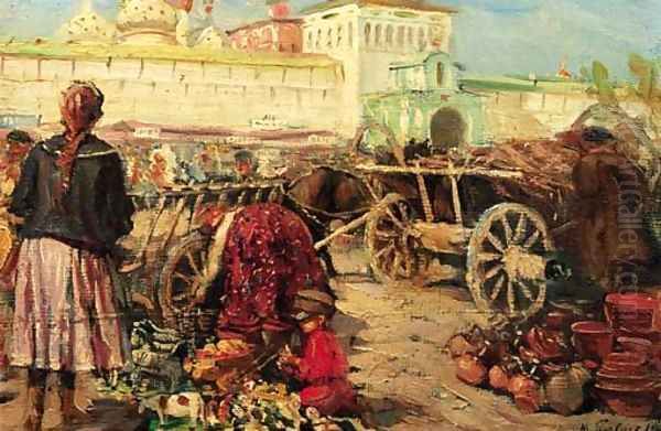 Market at the Walls of Sergeev-Posad by Mikhail Petrovich Botkin