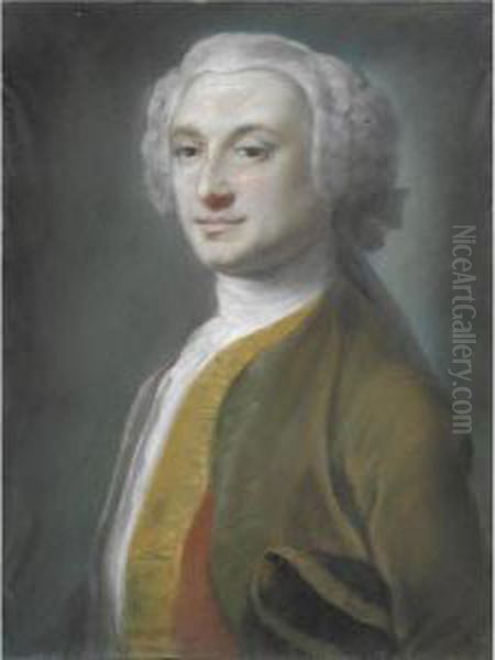 Ritratto Di Gentiluomo Con Giacca Verde Oil Painting by Rosalba Carriera