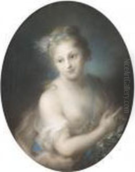 A Nymph Oil Painting by Rosalba Carriera