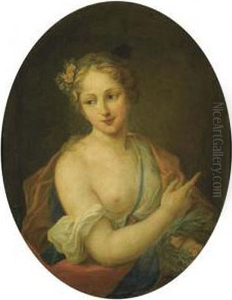 Bildnis Einer Frau Mit Lorbeerzweig. Oil Painting by Rosalba Carriera