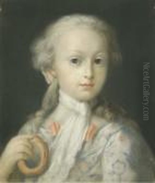 Ritratto Di Bambino, A Mezzo Busto, Con Ciambella Oil Painting by Rosalba Carriera