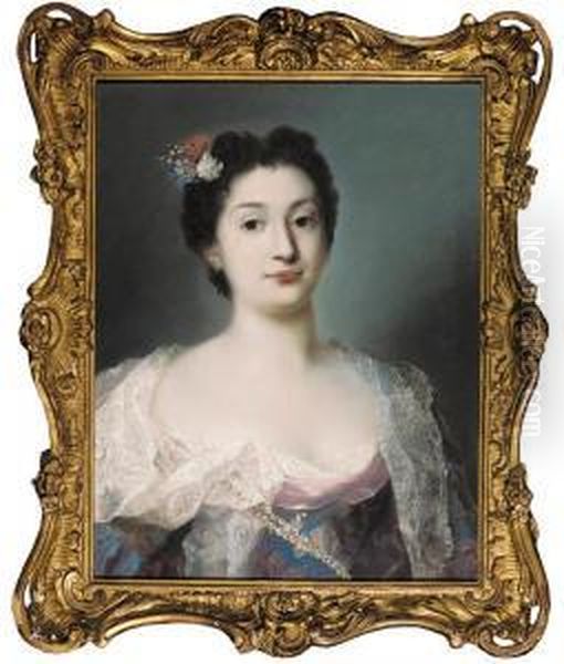 Portrait Of A Woman, Bust Length Oil Painting by Rosalba Carriera