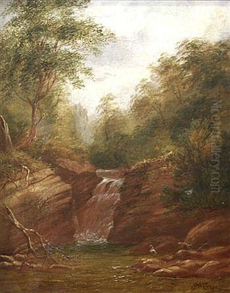 Waterfall Oil Painting by James Howe Carse