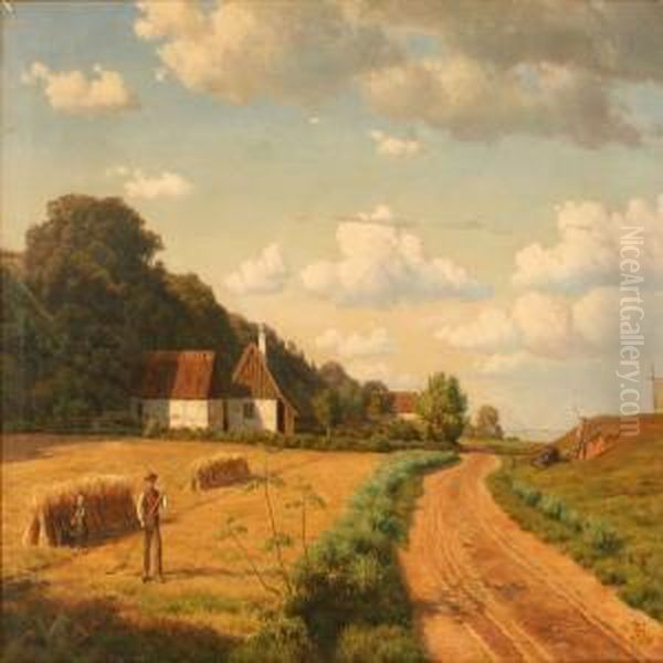 Autumn Day At A Country House Oil Painting by Carsten Henrichsen