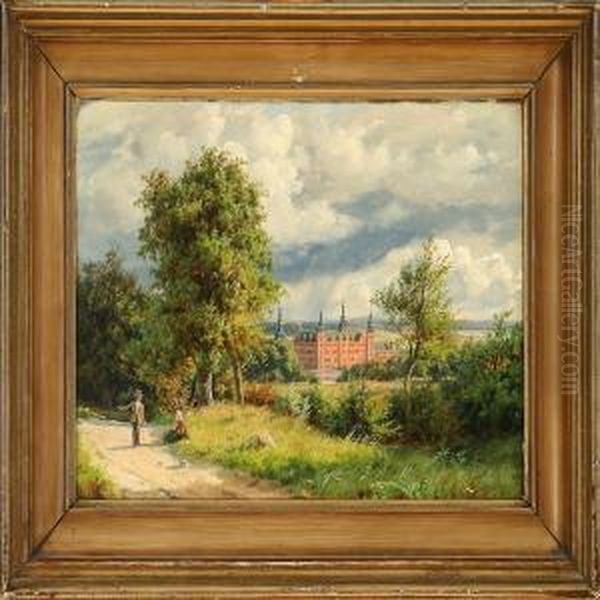 Summer's Day Atfrederiksborg Palace, Denmark Oil Painting by Carsten Henrichsen