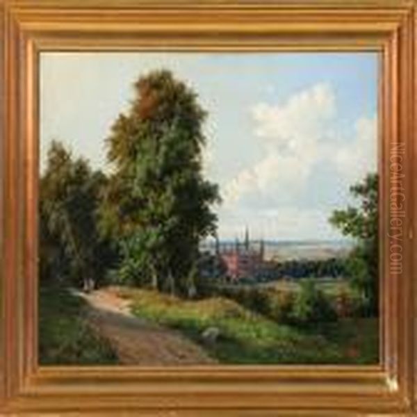 View Of Frederiksborg Palace Oil Painting by Carsten Henrichsen