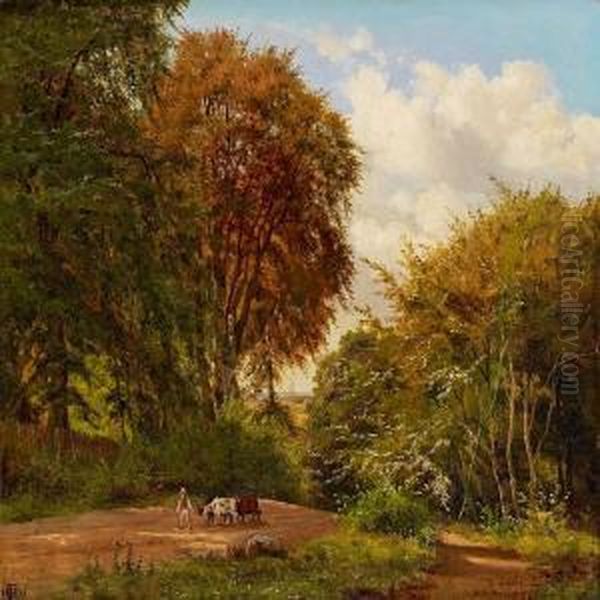 Forest Scenery Oil Painting by Carsten Henrichsen