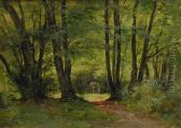 Cueuillette En Foret Oil Painting by Carsten Henrichsen