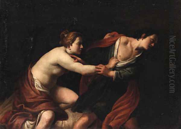 Joseph and Potiphar's wife Oil Painting by Giovanni Bilivert