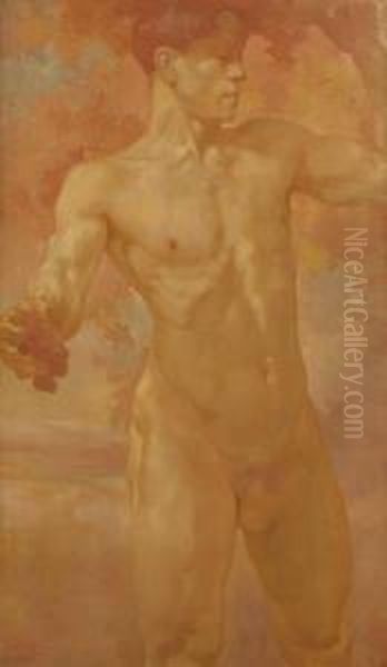 Nu Masculin A La Grappe De Raisins Oil Painting by Anto Carte