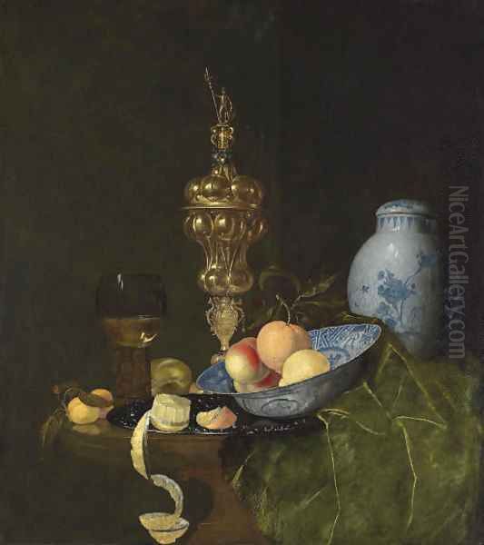 Still life with a roemer Oil Painting by Claes Bergoijs